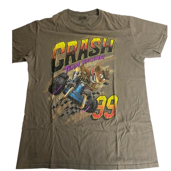 Crash Bandicoot Men's Brown Crash Team Racing T-Shirt Size Medium - Picture 1 of 4